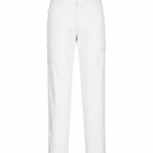 Women's stretch cargo trousers (S233) slim fit - White, 8