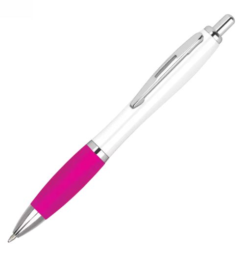 Pink Branded Pen 2 Two Tone Curvy Printed Pen – Pink, 1 Colour Print