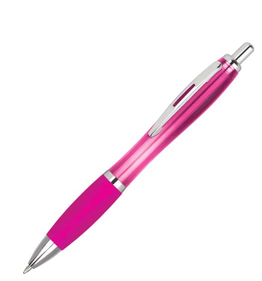 Pink Curvy Printed Pen 3 Curvy Printed Pen – Pink, 2 Colour Print
