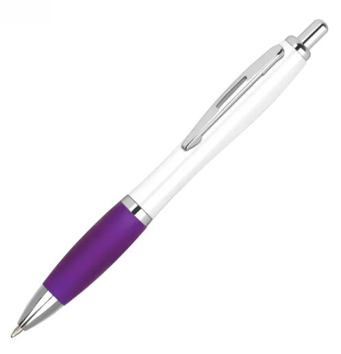 Purple Branded Pen 3 Two Tone Curvy Printed Pen – Purple, 2 Colour Print