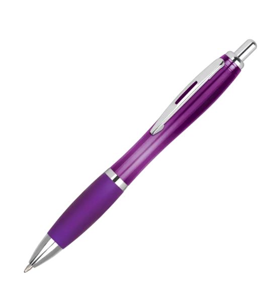 Purple Curvy Printed Branded Pen 3 Curvy Printed Pen – Purple, 2 Colour Print