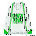 WHITE COLOURED TRIM PEGASUS DRAWSTRING BAG - GREEN, 500-999