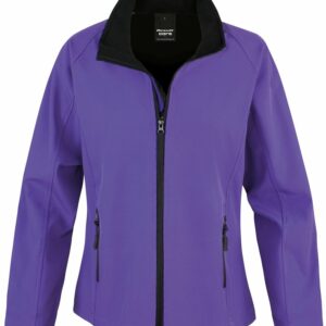Women's Core printable softshell jacket - Purple/Black, XS