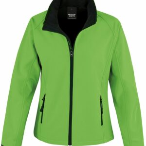 Women's Core printable softshell jacket - Vivid Green/Black, XS