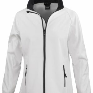 Women's Core printable softshell jacket - White/Black, XS