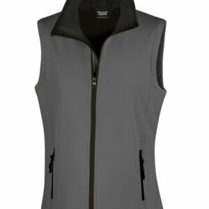 Women's printable softshell bodywarmer - Charcoal/Black, XS