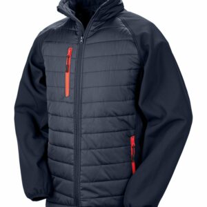Compass padded softshell jacket - Navy/Red, XS