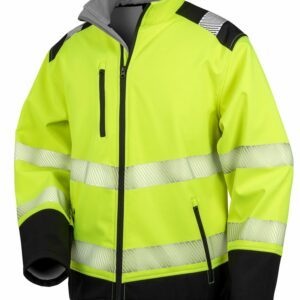 Printable ripstop safety softshell - Fluorescent Yellow/Black, S