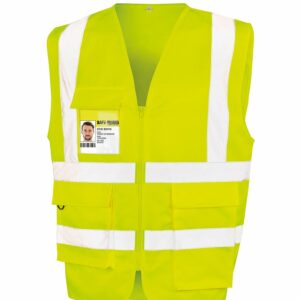 Heavy duty polycotton security vest - Fluorescent Yellow, S