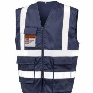 Heavy duty polycotton security vest - Navy, S