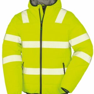 Recycled ripstop padded safety jacket - Fluorescent Yellow, S
