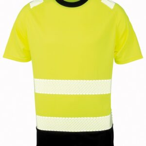 Recycled safety t-shirt - Fluorescent Yellow/Black, S/M