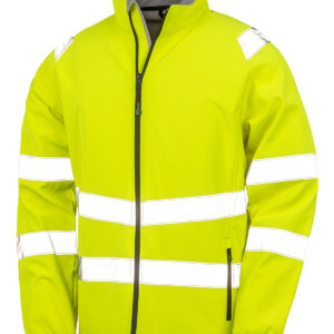 Recycled 2-layer printable safety softshell - Fluorescent Yellow, S