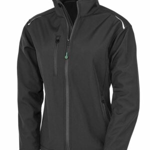 Women's recycled 3-layer printable softshell jacket - Black, XS
