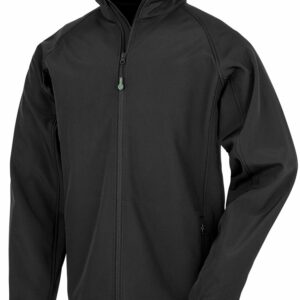 Men's recycled 2-layer printable softshell jacket - Black, S