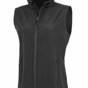 Women's recycled 2-layer printable softshell bodywarmer - Black, XS