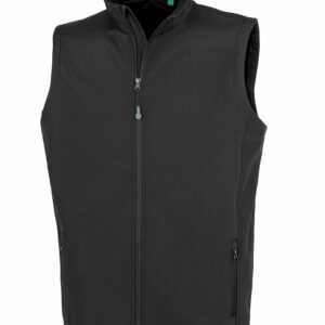 Men's recycled 2-layer printable softshell bodywarmer - Black, S