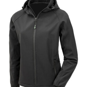 Women’s recycled 3-layer printable hooded softshell - Black, XS