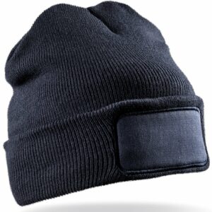 Recycled double knit printers beanie - Navy, One size