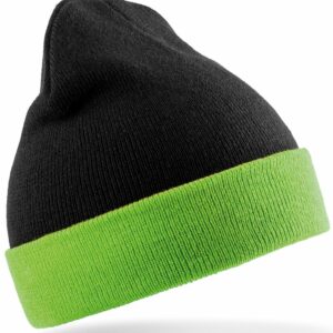 Recycled compass beanie - Black/Lime, One size