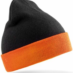 Recycled compass beanie - Black/Orange, One size