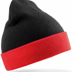 Recycled compass beanie - Black/Red, One size