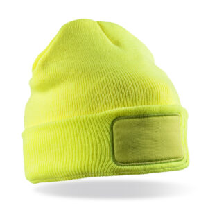 Recycled ThinsulateTM printers beanie - Fluorescent Yellow, One size