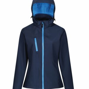 Women's venturer 3-layer hooded softshell jacket - Navy/French Blue, 10