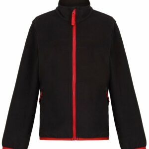 Kids full-zip microfleece - Black/Classic Red, 32 Chest