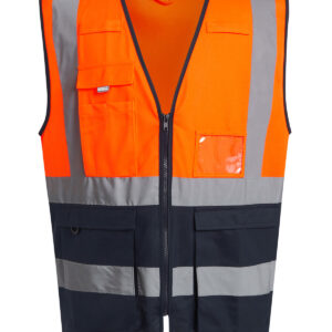 Pro hi-vis executive vest - Orange/Navy, S