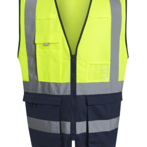 Pro hi-vis executive vest - Yellow/Navy, S