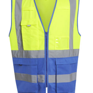 Pro hi-vis executive vest - Yellow/Royal Blue, S