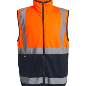 Pro hi-vis full-zip gilet - Orange/Navy, S