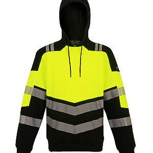 Hi-Vis X-Pro Hoodie (Class 2) - Black/Yellow, S