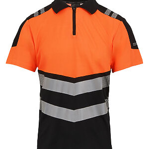 Hi-Vis X-Pro Polo (Class 1) - Black/Orange, S