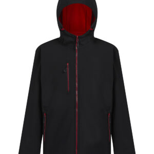 Navigate 2-layer hooded softshell jacket - Black/Classic Red, S