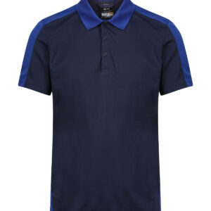 Contrast wicking polo - Navy/New Royal, XS