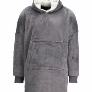 The Ribbon oversized cosy reversible sherpa hoodie - Grey, One size