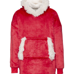 The Kids Ribbon oversized cosy reversible sherpa hoodie - Christmas Red, One size