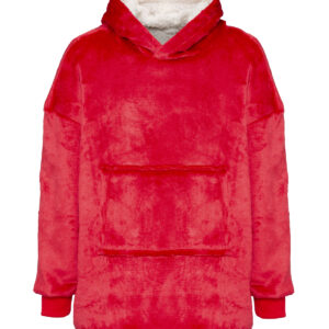 The Kids Ribbon oversized cosy reversible sherpa hoodie - Red, One size