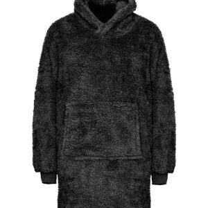 The Ribbon teddy bear fabric hoodie - Black, One size