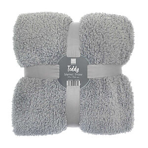 The Ribbon teddy bear fabric throw - Grey, One size