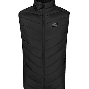 Eskimo unisex heated padded gilet - Black, S/M