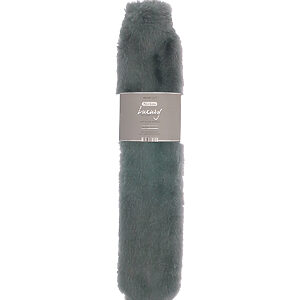 Super luxury faux fur long hot water bottle and cover - Grey, One size