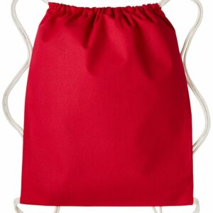 Gymsac with cords - Hot Red/Natural, One size