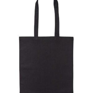 Recycled cotton shopper long handle - Black, One size