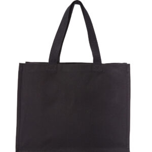 Recycled premium canvas stand-up shopper - Black, S