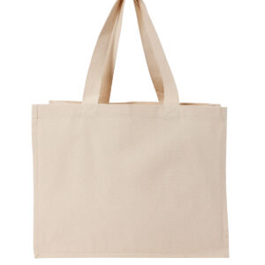 Recycled premium canvas stand-up shopper - Natural, S