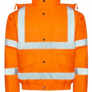 High visibility bomber jacket - HV Orange, S