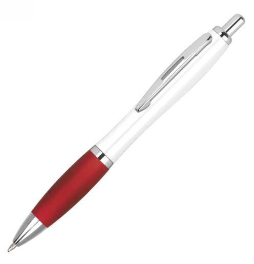 Red Branded Pen 2 Two Tone Curvy Printed Pen – Red, 1 Colour Print